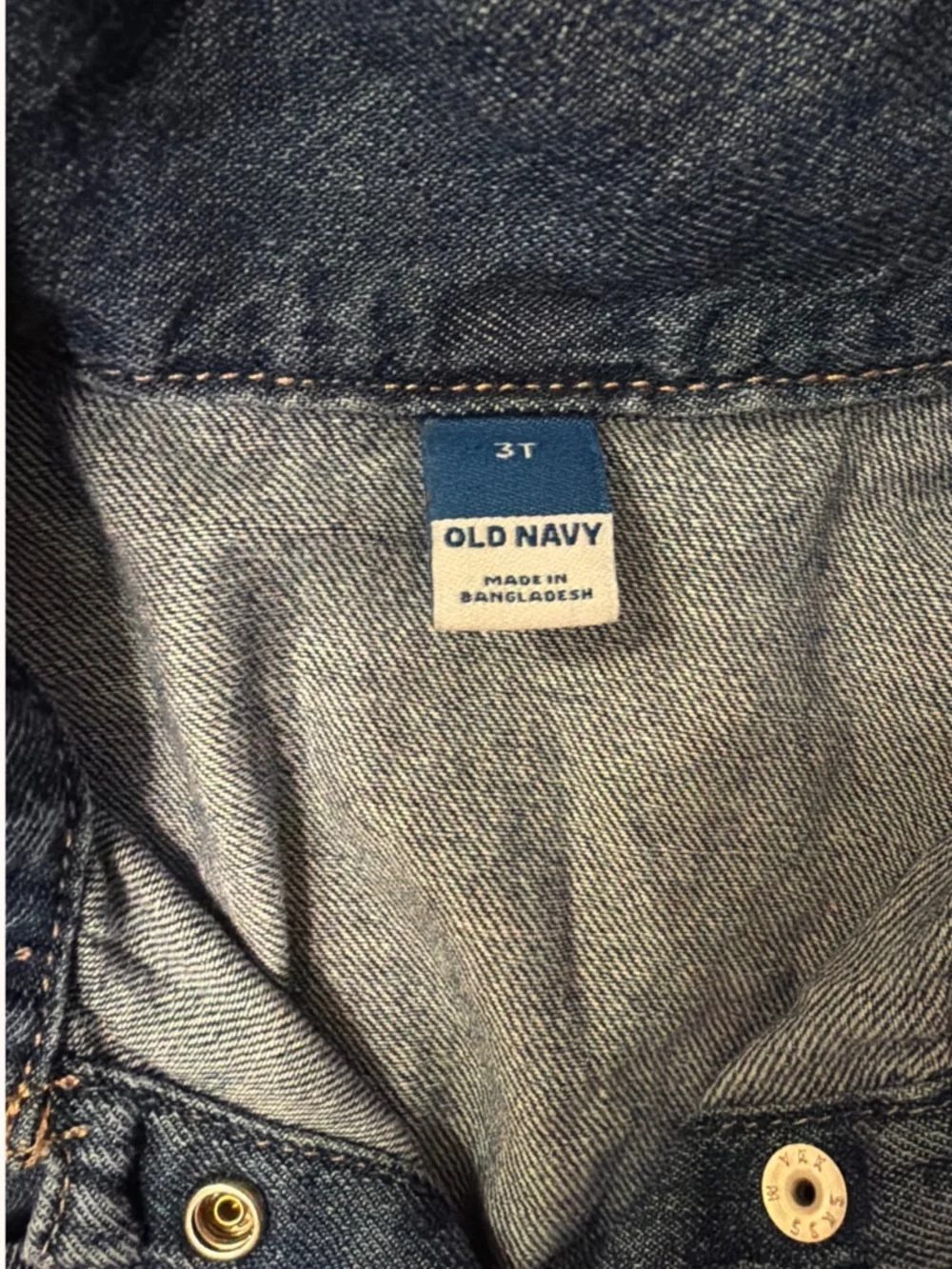 Old Navy Girls' Dark Blue Denim Button-Front Dress Jacket
